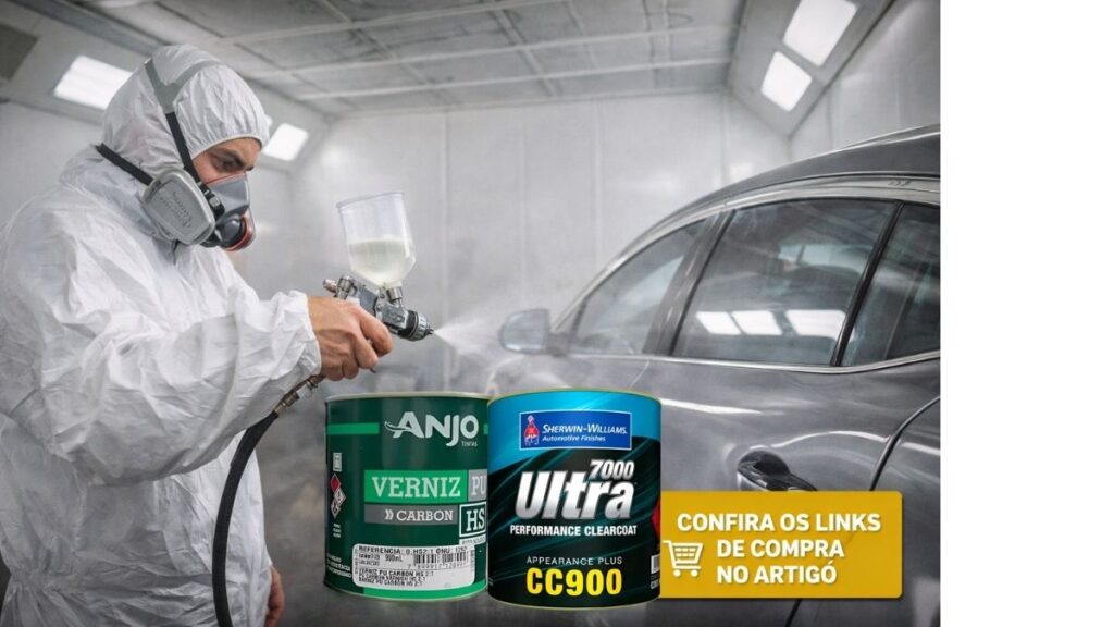 Vernizes automotivos utilizados em pintura veicular apresentados como opções para escolha e compra
